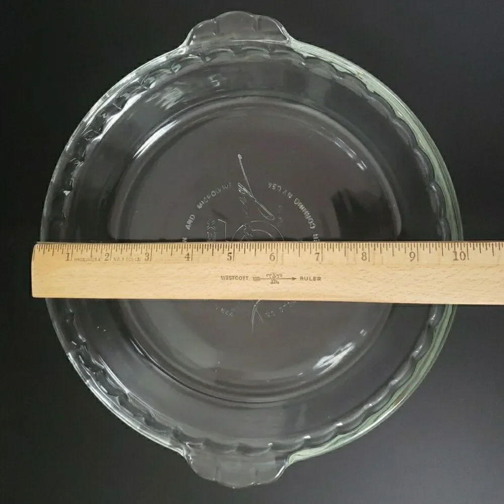 Pyrex Pie Plate 75 Anniversary 229A 23cm Fluted Deep Dish Clear Glass Baking